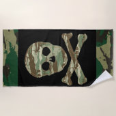 迷彩柄スカル ビーチタオル (正面)