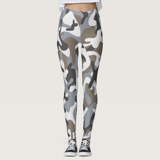 迷彩柄スノーデザーパターン（の模様が）あるト |レギンス レギンス (正面)