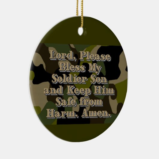 迷彩柄ソルジャーソン祈りの言葉セラミックオーナメント セラミックオーナメント (右)
