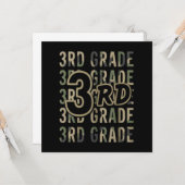 迷彩柄チーム3級分隊新学期先生 カード (正面/裏面インサイチュ)