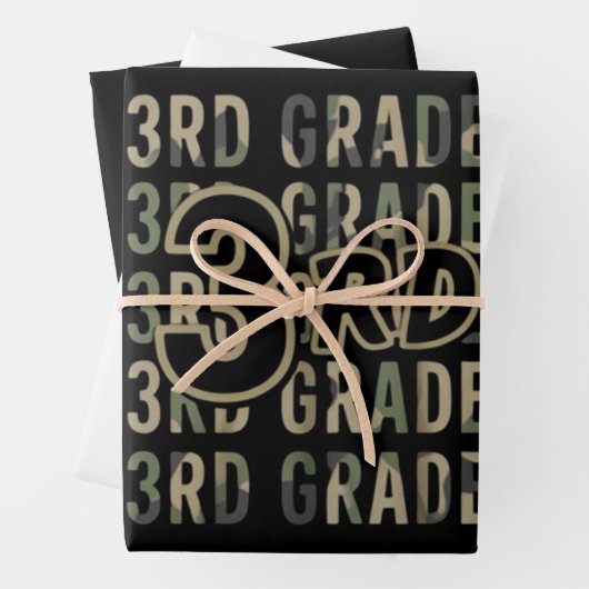 迷彩柄チーム3級分隊新学期先生 ラッピングペーパーシート (インサイチュ)