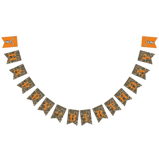 迷彩柄ディアー狩りバックメンズ誕生日バナー バンティングフラッグ (全)