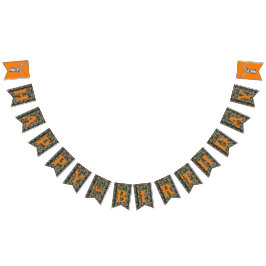 迷彩柄ディアー狩りバックメンズ誕生日バナー バンティングフラッグ