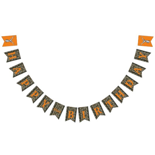 迷彩柄ディアー狩りバックメンズ誕生日バナー バンティングフラッグ (全)