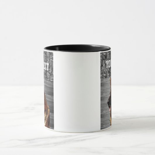 迷彩柄ドイツの羊飼い犬の動物名 マグカップ (中央)