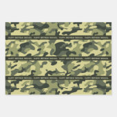 迷彩柄ハッピーバースデーのパーソナライズ名と文字3 ラッピングペーパーシート (正面2)