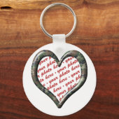 迷彩柄ハート – フォレスト – テンプレートフォトフレーム キーホルダー (正面)