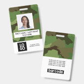 迷彩柄パタカスタムーンの従業員の写真名 バッジ (表裏)