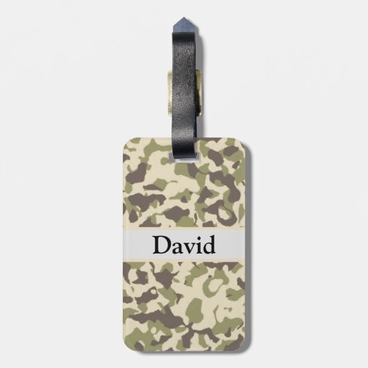 迷彩柄パターンの名前の追加 ラゲッジタグ (裏面縦)