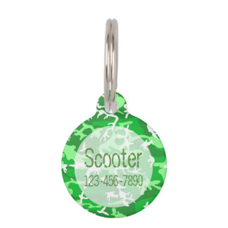 迷彩柄パターンモノグラムペットネームタグドッグ&キャット ペット　ネームタグ