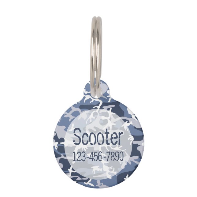 迷彩柄パターンモノグラムPet NameタグDog & Cat ペット　ネームタグ (正面)