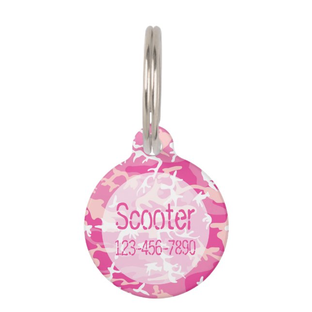 迷彩柄パターンモノグラムPet NameタグDog & Cat ペット　ネームタグ (正面)