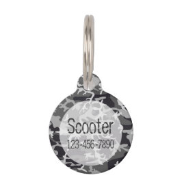 迷彩柄パターンモノグラムPet NameタグDog & Cat ペット　ネームタグ