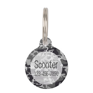 迷彩柄パターンモノグラムPet NameタグDog & Cat ペット　ネームタグ