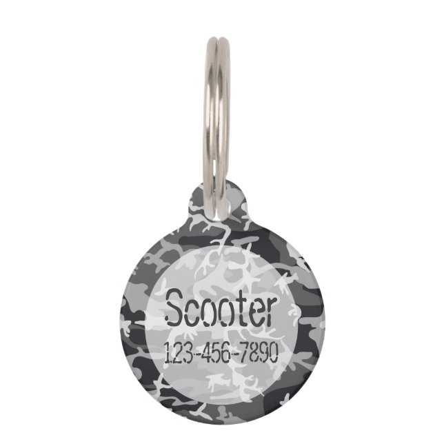 迷彩柄パターンモノグラムPet NameタグDog & Cat ペット　ネームタグ (正面)