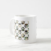 迷彩柄パターン犬のポープリント コーヒーマグカップ (正面左)