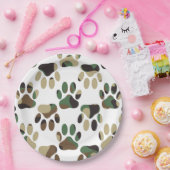 迷彩柄パターン犬のポープリント ペーパープレート (パーティー)