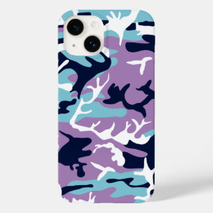 迷彩柄パターン – パープルネイビーブルーホワイト Case-Mate iPhone 14ケース