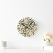 迷彩柄パターン ラウンド壁時計 (ホーム)