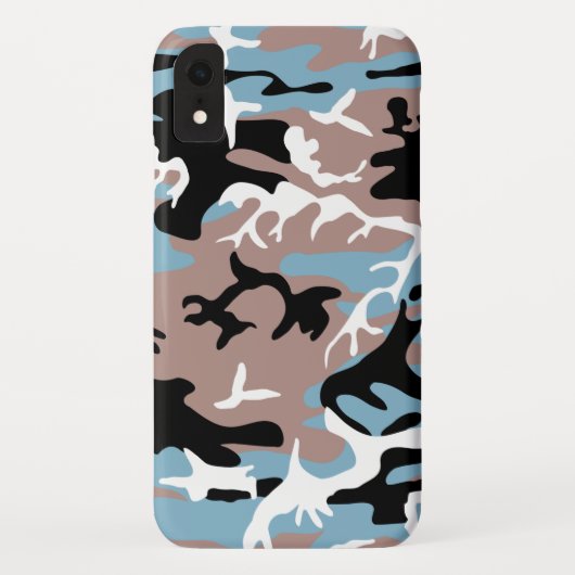 迷彩柄パターン-灰色がかった赤白青の黒 Case-Mate iPhoneケース (裏面)