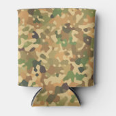 迷彩柄パターン – 緑オレンジブラウンブラック 缶クーラー (正面)