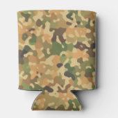 迷彩柄パターン – 緑オレンジブラウンブラック 缶クーラー (裏面)