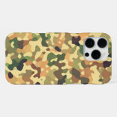 迷彩柄パターン – 緑オレンジブラウンブラック iPhoneケース (裏面横)