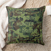 迷彩柄パーソナライズされたの短縮名 クッション (ブランケット)