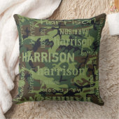 迷彩柄パーソナライズされたの長い名前 クッション (ブランケット)