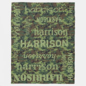 迷彩柄パーソナライズされた フリースブランケット (正面)