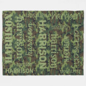 迷彩柄パーソナライズされた フリースブランケット (正面(横))