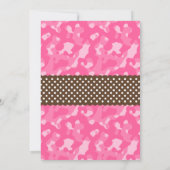 迷彩柄ピンクブラウンキャリッジドット赤ちゃんシャワー 招待状 (裏面)