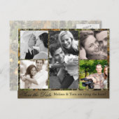 迷彩柄フォトコラージュ日付はがきを保存 案内ポストカード (正面/裏面)