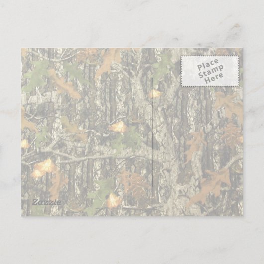 迷彩柄フォトコラージュ日付はがきを保存 案内ポストカード (裏面)