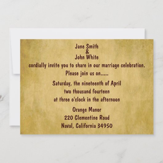 迷彩柄フラクタル結婚式招待状 招待状 (裏面)