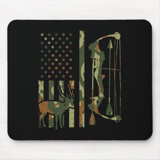 迷彩柄フラッグディアボウ狩り愛国的ハンターパパAr マウスパッド (正面)