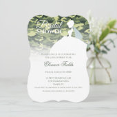 迷彩柄プリントエレガント(ホワイトドレスブライダルシャワー) 招待状 (スタンド正面)