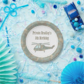 迷彩柄プリントヘリコプター陸軍少年誕生パーティー ペーパープレート (パーティー)