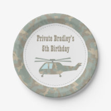 迷彩柄プリントヘリコプター陸軍少年誕生パーティー