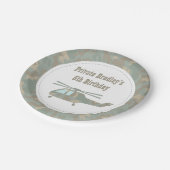 迷彩柄プリントヘリコプター陸軍少年誕生パーティー ペーパープレート (アングル)