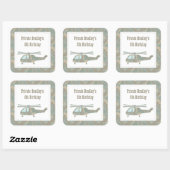 迷彩柄ヘリコプター陸軍少年誕生日パーティーのシール スクエアシール (シート)