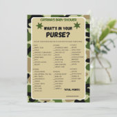 迷彩柄ベビーシャワー – 編集可能な名前、5 x 7 招待状 (スタンド正面)