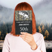 迷彩柄ベース魚釣りバースデーパーティーメンズ 招待状