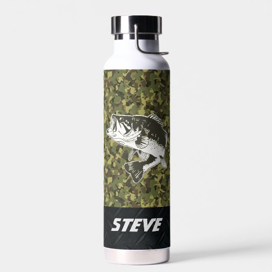 迷彩柄ラルグミートバス魚釣り名スポーツウォーターボット ウォーターボトル (左面)