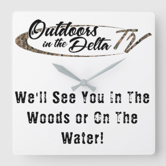 迷彩柄ロゴ スクエア壁時計