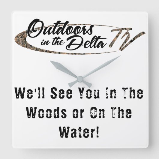 迷彩柄ロゴ スクエア壁時計 (正面)