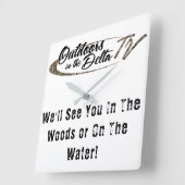 迷彩柄ロゴ スクエア壁時計 (傾斜)