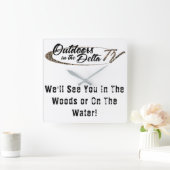 迷彩柄ロゴ スクエア壁時計 (ホーム)