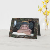 迷彩柄写真のあいさつ文 カード (黄色い花)