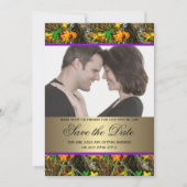 迷彩柄写真の日付を保存 招待状 (正面)